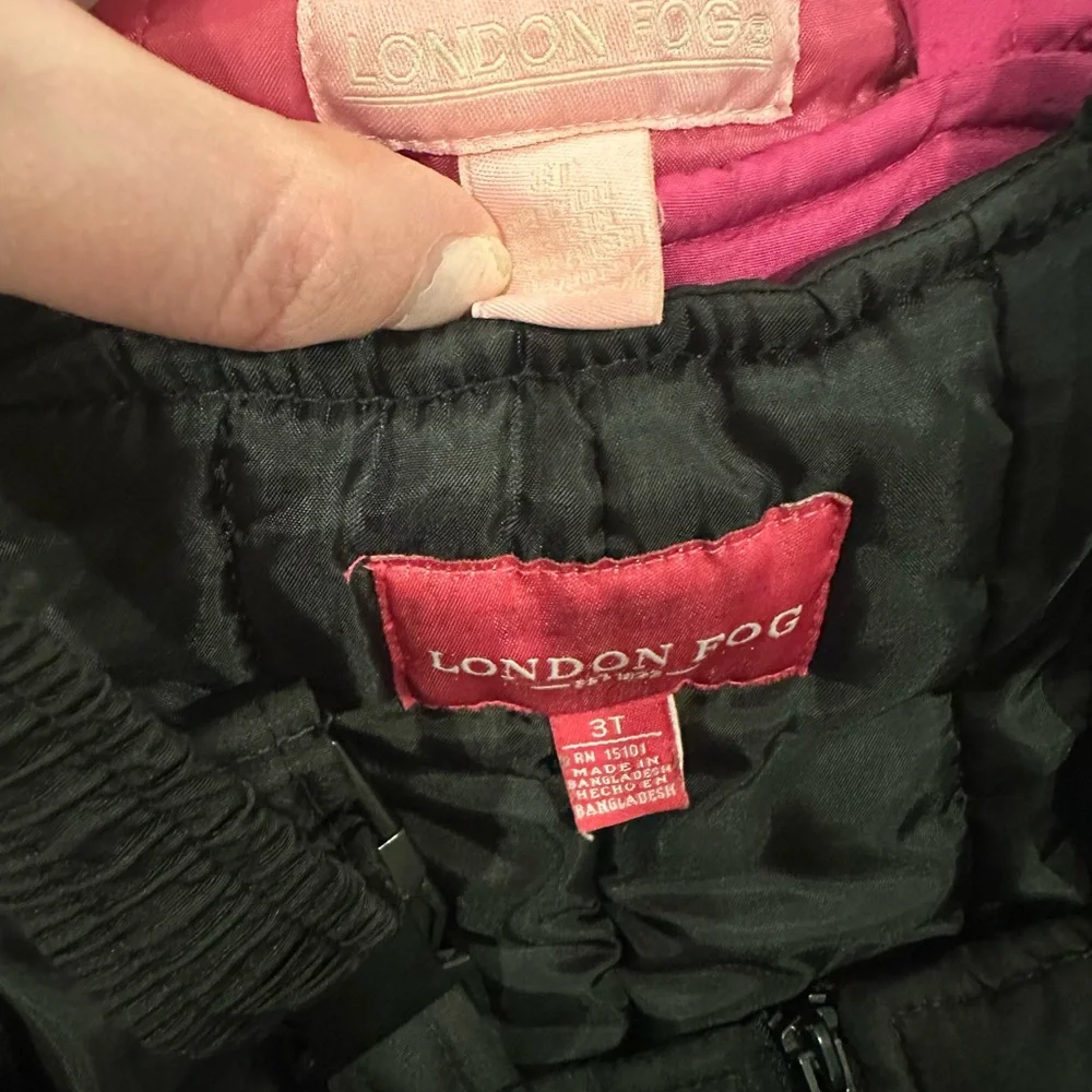 oddler Girls 3T London Fog Snow Pants / Snow Bibs - Picture 3 of 7